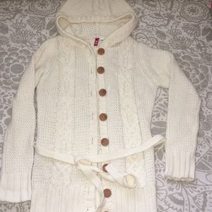Hooded Cream Cardigan
